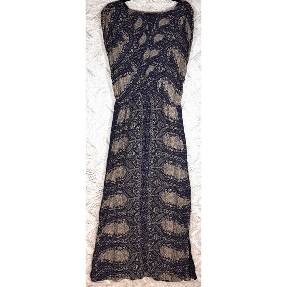 Lucky Brand Navy and Beige Maxi Dress - Picture 4 of 12